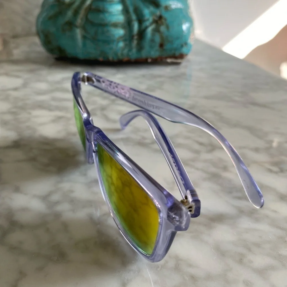 Oakley Frogskin Sunglasses Gen 1 Made in Japan Crystal Clear Orange Iridium Lens